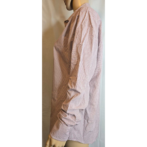 Banana Republic | Mens | Check | Dress Shirt | Burgundy | Size Medium - Picture 4 of 7